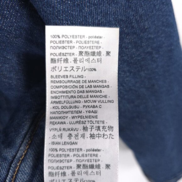 LEVI’S Ex-boyfriend‎ Trucker Denim Jacket Faux Fur Collar Quilted Lining SMALL - Picture 15 of 16